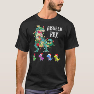 Mens Christmas Abuelo Rex With T Rex Grandkids T-Shirt