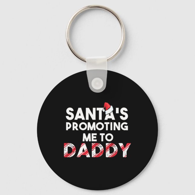 Mens Christmas Pregnancy Announcement - New Dad Gi Keychain (Front)
