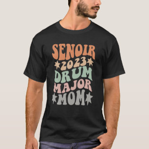 Mens Class Of 2023 Senior Drum Major Mom Retro T-Shirt