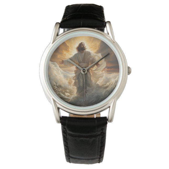 Men's Classic Leather Watch-Jesus Watch (Front)