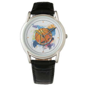 Men's Classic Watch-Basketball wtih Time Markings Watch