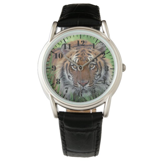 Mens Classic Watch/Wildlife Tiger Watch (Front)