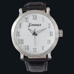 Men's Classy Personalized Watch<br><div class="desc">Elegant and classy design, with clean and simple customization. These watches are for any man you want to thank, whether it's brotherly love or everlasting love. Perfect for holidays, thanks yous, groomsmen, and more! Elegant and easy to designs to withstand the changes in fashion, and water resistant to help withstand...</div>