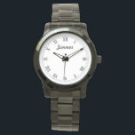 Men's Classy Personalized Watch<br><div class="desc">Elegant and classy design, with clean and simple customization. These watches are for any man you want to thank, whether it's brotherly love or everlasting love. Perfect for holidays, thanks yous, groomsmen, and more! Elegant and easy to designs to withstand the changes in fashion, and water resistant to help withstand...</div>