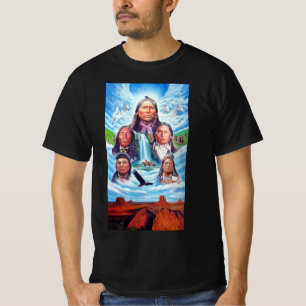 Mens Clothing Fashion Native Americans Painting T-Shirt
