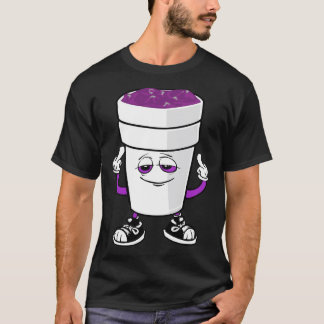 Mens Codeine Double Cup Styrofoam Lean Purple Dran T-Shirt