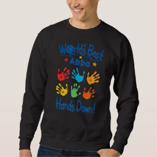 Mens Colourful Little Hands Worldu2019s Best Abba  Sweatshirt