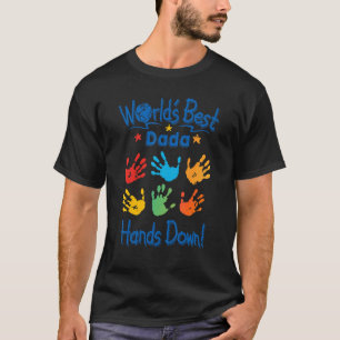 Mens Colourful Little Hands Worldu2019s Best Dada  T-Shirt