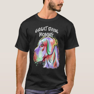 Mens Colourful Pop Portrait Great Dane Dog Mom Mot T-Shirt