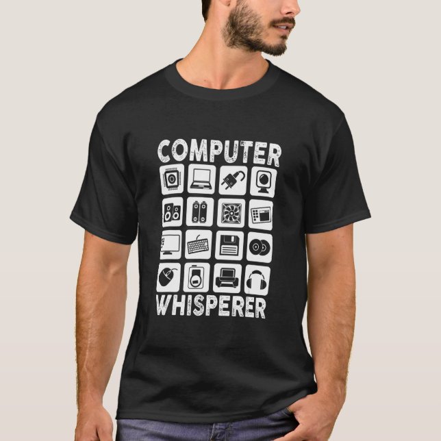 Mens Computer Whisperer IT Tech Support Network En T-Shirt (Front)