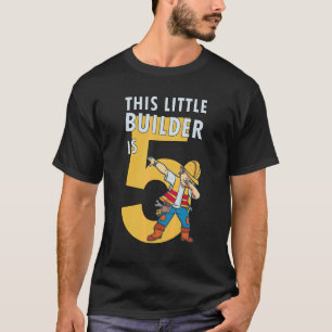Mens Construction 5th Birthday Builder 5 Year Old T-Shirt