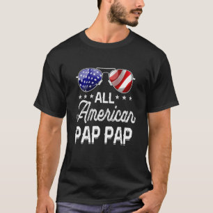 Mens Cool All American Pap Pap American Flag Men P T-Shirt