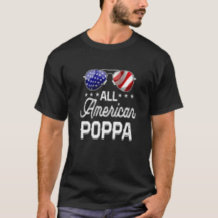 Mens Cool All American Poppa American Flag Men Pat T-Shirt