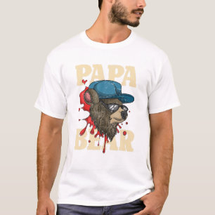 Mens Cool Animal Dad Bear Family Daddy Sunglasses T-Shirt