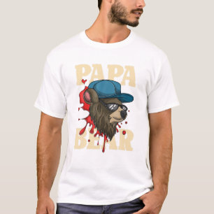 Mens Cool Animal Fathers Day Bear Family Sunglasse T-Shirt