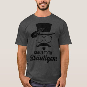 Mens Cool Bachelor Party And Crew Salute Groom T-Shirt