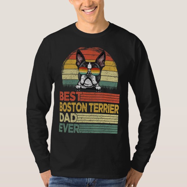 Mens Cool Best Boston Terrier Dad Ever  Father's D T-Shirt (Front)