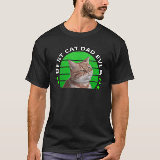 Mens Cool Best Cat Dad Ever Feline Owners Vintage T-Shirt