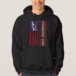 Mens Cool Father's Day American Flag Chemistry Dad Hoodie