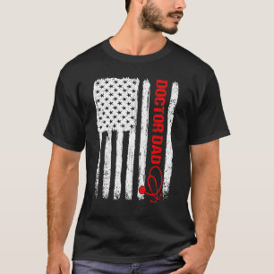 Mens Cool Father's Day American Flag Doctor Dad 4t T-Shirt