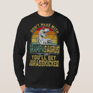 Mens Cool Grampasaurus Dinosaur Rex Vintage Father T-Shirt