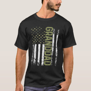 Mens Cool Granddad American Patriotic USA Flag Fat T-Shirt