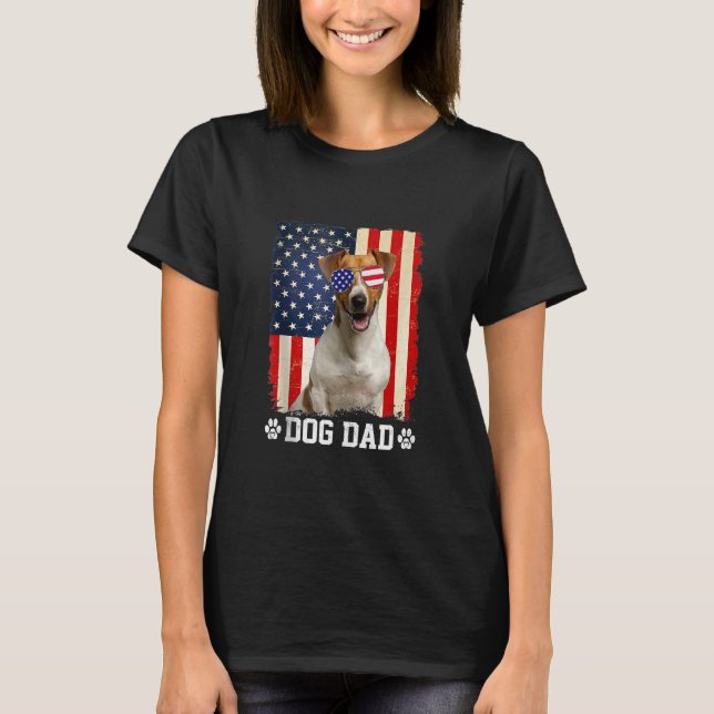 Mens Cool Jack Russell Terrier Dog Dad American Fl T-Shirt (Front)