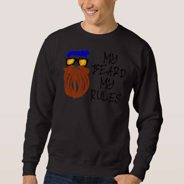 Mens Cool Statement Beard Growth Moustache Masculi Sweatshirt (Front)