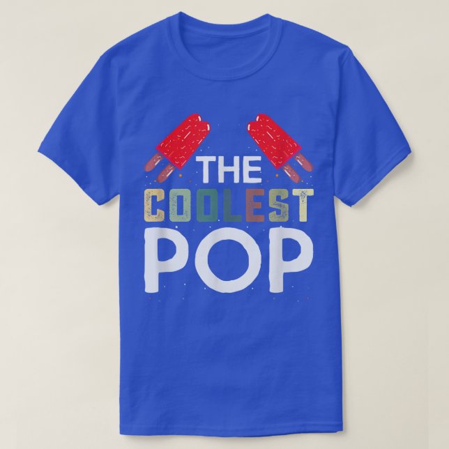 Mens Coolest Pop Funny Best Dad Ever Cool Fathers  T-Shirt (Design Front)