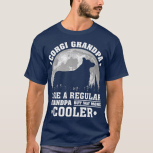 Mens Corgi Grandpa Funny Moon Vintage Corgi Dog Fa T-Shirt