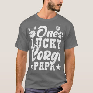 Mens Corgi One Lucky Corgi Dad Dog Lover T-Shirt