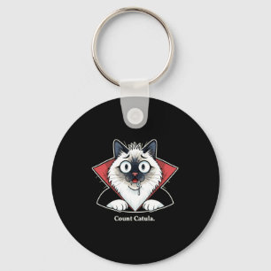 Mens count catula funny themed cat party halloween keychain