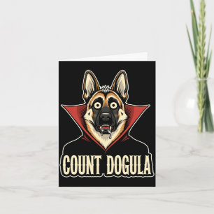 Mens count dogula funny alsatian gsd party dog card