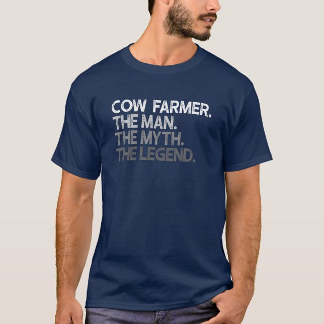 Mens Cow Farmer Dairy Man The Myth Legend Gift T-Shirt (Front)