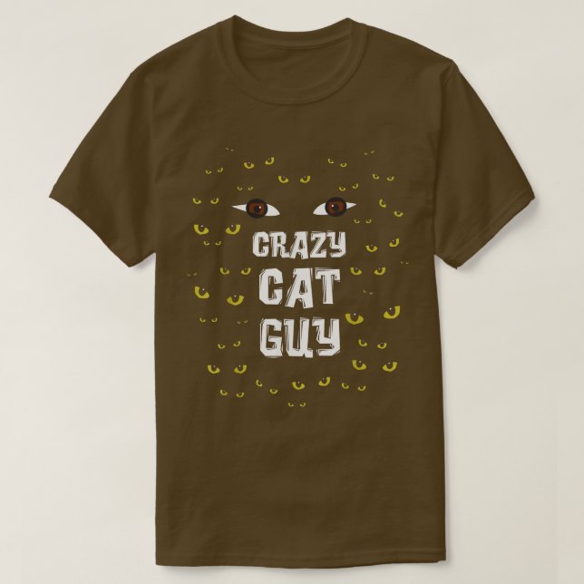Mens Crazy Cat Guy & Cat Daddy  T-Shirt (Design Front)