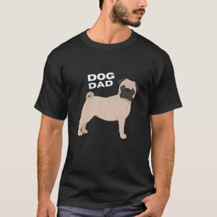 Mens Cream Pug Dog Dad Man T-Shirt