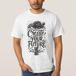 Men's Create Your Future Inspiring Mystical White  T-Shirt