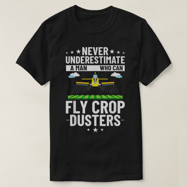 Mens Crop Dusting Plane Rc Drone Airplane Pilot  T-Shirt (Design Front)