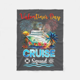Mens Cruise Squad Valentine's Day Vacation Travel Fleece Blanket