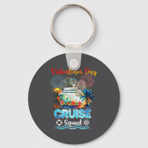 Mens Cruise Squad Valentine's Day Vacation Travel Keychain