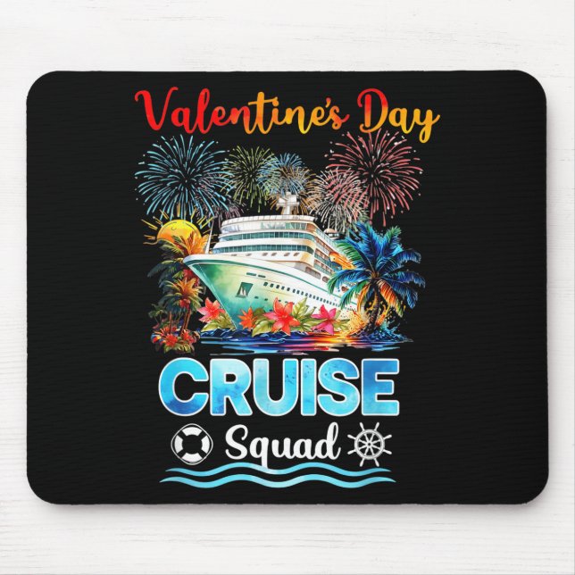 Mens Cruise Squad Valentine's Day Vacation Travel  Mouse Pad (Front)