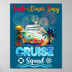 Mens Cruise Squad Valentine's Day Vacation Travel  Poster