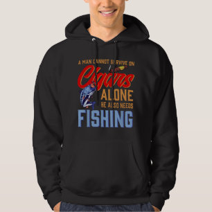 Mens Cuban Cigar Smoker Fisherman Cigar Smoking Ic Hoodie