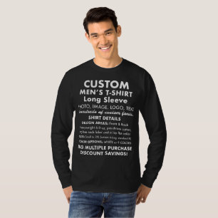 Men's Custom Black Long Sleeve T-Shirt