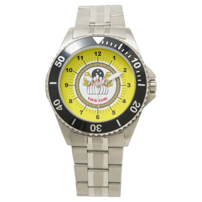 Men's Custom Bowling (add name) Bracelet Watch (Front)