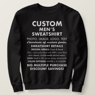 Men's Custom Personalized Black Sweatshirt