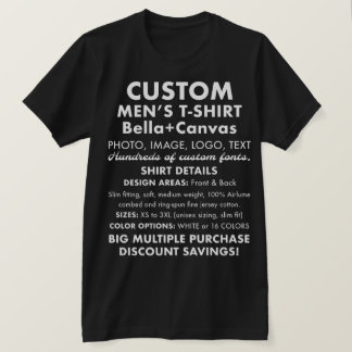 Men's Custom Personalized Black T-Shirt