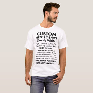 Men's Custom Personalized Classic White T-Shirt