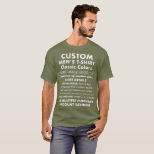 Men's Custom Personalized Fatigue Green T-Shirt