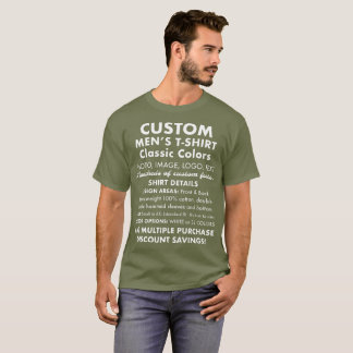 Men's Custom Personalized Fatigue Green T-Shirt